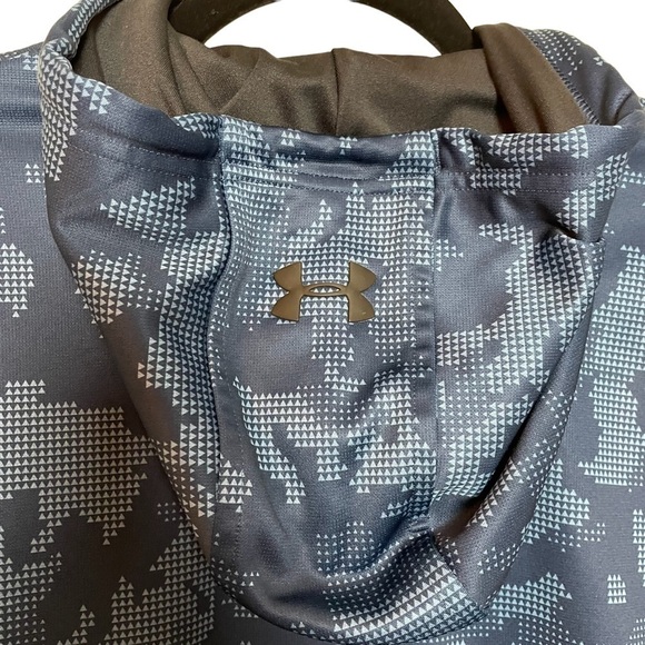 Under Armour Unisex Multi Blue Toned Camo Hoodie with Kangaroo Pocket - Picture 7 of 14
